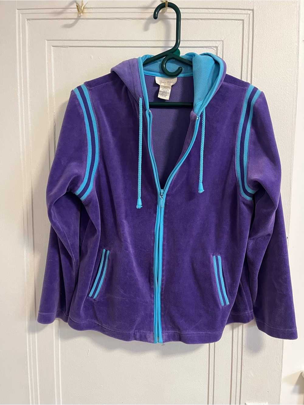 Vintage 90s Purple & Teal Zip-Up Hoodie